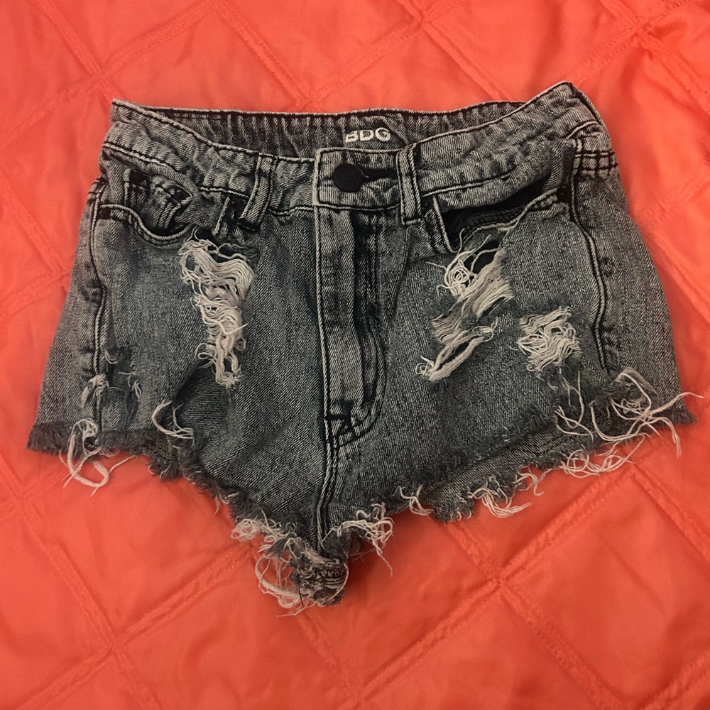 BDG high rise cheeky shorts/SIZE:26W/BLACK,WHITE,AND GREY/